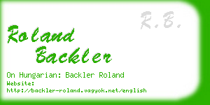 roland backler business card